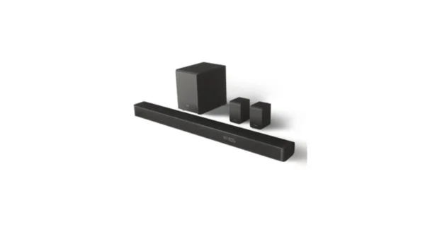 Hisense AX5100G 5.1Ch Soundbar: 340W, with wireless subwoofer and rear speakers, DTS Virtual:X, for immersive surround sound, available at Tael Appliances.