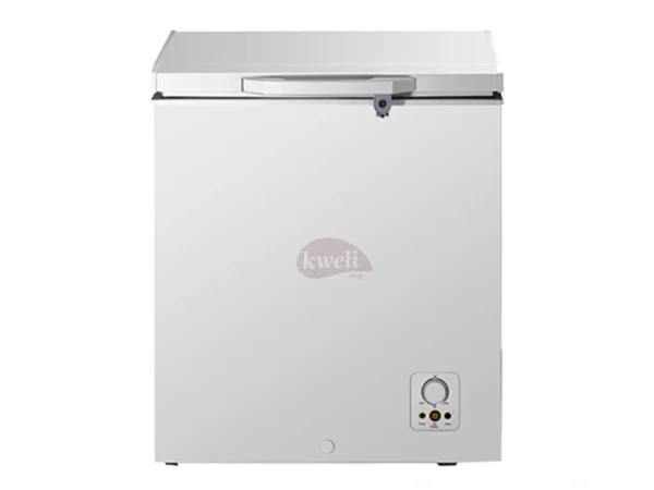 Hisense Chest Freezer 180Ltrs: FC18DD4SA model, 180L capacity, A+ energy rating, Super Freeze, with lock & key, for reliable food storage, available at Tael Appliances.