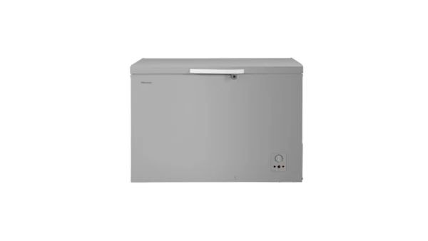 Hisense Chest Freezer 297Ltrs: FC297SH model, 297L capacity, A+ energy rating, Fast Freeze, with lock & key, for ample and reliable food storage, available at Tael Appliances.