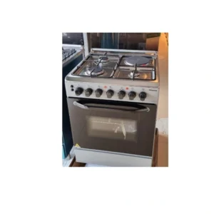 Hisense Cooker 60x60 HF631GEES: 3 gas burners, 1 electric plate, electric oven with grill, auto ignition, for versatile cooking, available at Tael Appliances.