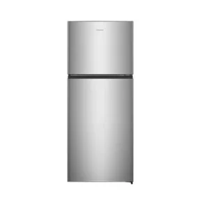 Hisense Fridge 120Ltrs: REF120DR model, 120Ltrs double door, A+ energy, manual defrost, silver finish for compact and efficient cooling, available at Tael Appliances.