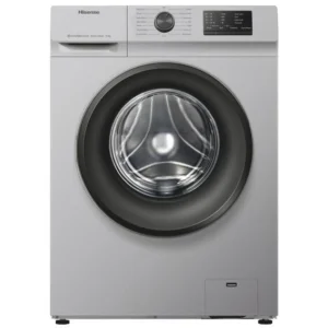 Hisense Washing Machine 6KG: WFVC6010S front load model, 6KG capacity, A+++ energy, 1000 RPM spin, silver finish, with 15 wash programs and Snowflake Drum, available at Tael Appliances.