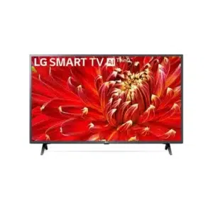 LG Smart TV 43 Inch black: LM6370 Series, Full HD, Sleek & Slim Design, Active HDR, webOS Smart TV, ThinQ AI, Quad Core Processor, available at Tael Appliances.