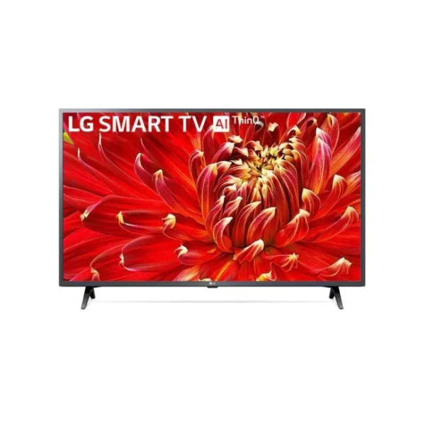 LG Smart TV 43 Inch black: LM6370 Series, Full HD, Sleek & Slim Design, Active HDR, webOS Smart TV, ThinQ AI, Quad Core Processor, available at Tael Appliances.