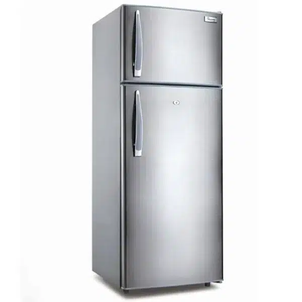 Ramtons Fridge 213Ltrs double door direct cool refrigerator in Titan Silver, model RF/257, providing efficient food storage for your home, available at Tael Appliances.
