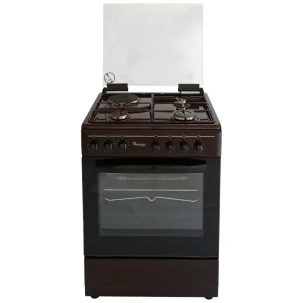 Ramtons Cooker 60x55, 3 gas and 1 electric burner brown cooker, model RC/705, for versatile cooking, available at Tael Appliances.