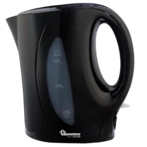 Ramtons CORDED ELECTRIC KETTLE 1.7ltrs: black, 2200W, automatic shut-off, model RM/594, for reliable hot water, available at Tael Appliances.