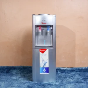 Ramtons RM/576 hot and normal free standing water dispenser in silver – Features instant heating, extra storage cabinet, rated power of 550W, rated voltage of 220-240V, rated frequency of 50Hz, and climate class T. Ideal for home and office hydration needs. Available now at Tael Appliances.