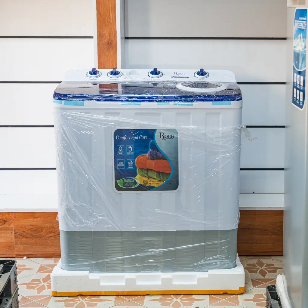 Roch Twin Tub Semi-Automatic Washing Machine 14Kg 6 Roch twin tub semi-automatic washing machine in the Tael Appliances showroom in Juja.