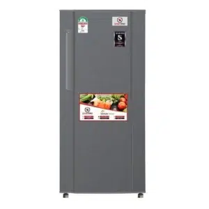 Smart Pro refrigerator 150ltrs silver: SFR-190S-I model, single door, direct cool, toughened glass shelves, lock and key, compact, available at Tael Appliances.