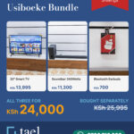 Usiboeke Bundle offer: 32 inch smart TV, 240W soundbar and Bluetooth earbuds at Tael Appliances.