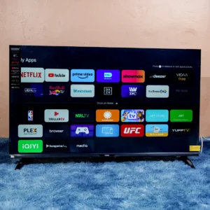 Vision Plus VP8843SF 43-inch Full HD frameless Android Smart TV with Dolby Audio, Android 13, Bluetooth, and built-in Wi-Fi — stylish and feature-rich entertainment hub at Tael Appliances.