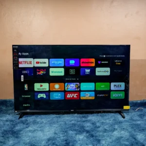 Vision Plus VP8843SF 43-inch Full HD frameless Android Smart TV with Dolby Audio, Android 13, Bluetooth, and built-in Wi-Fi — stylish and feature-rich entertainment hub at Tael Appliances.