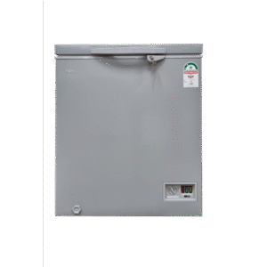 Von chest freezer 142ltrs: VAFC15DKG/DHG model, 142 Ltrs, direct cooling, low noise, lockable door, removable basket, grey finish, available at Tael Appliances.