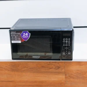 Vision Plus 20 litre digital microwave oven in black with keypad at Tael Appliances.