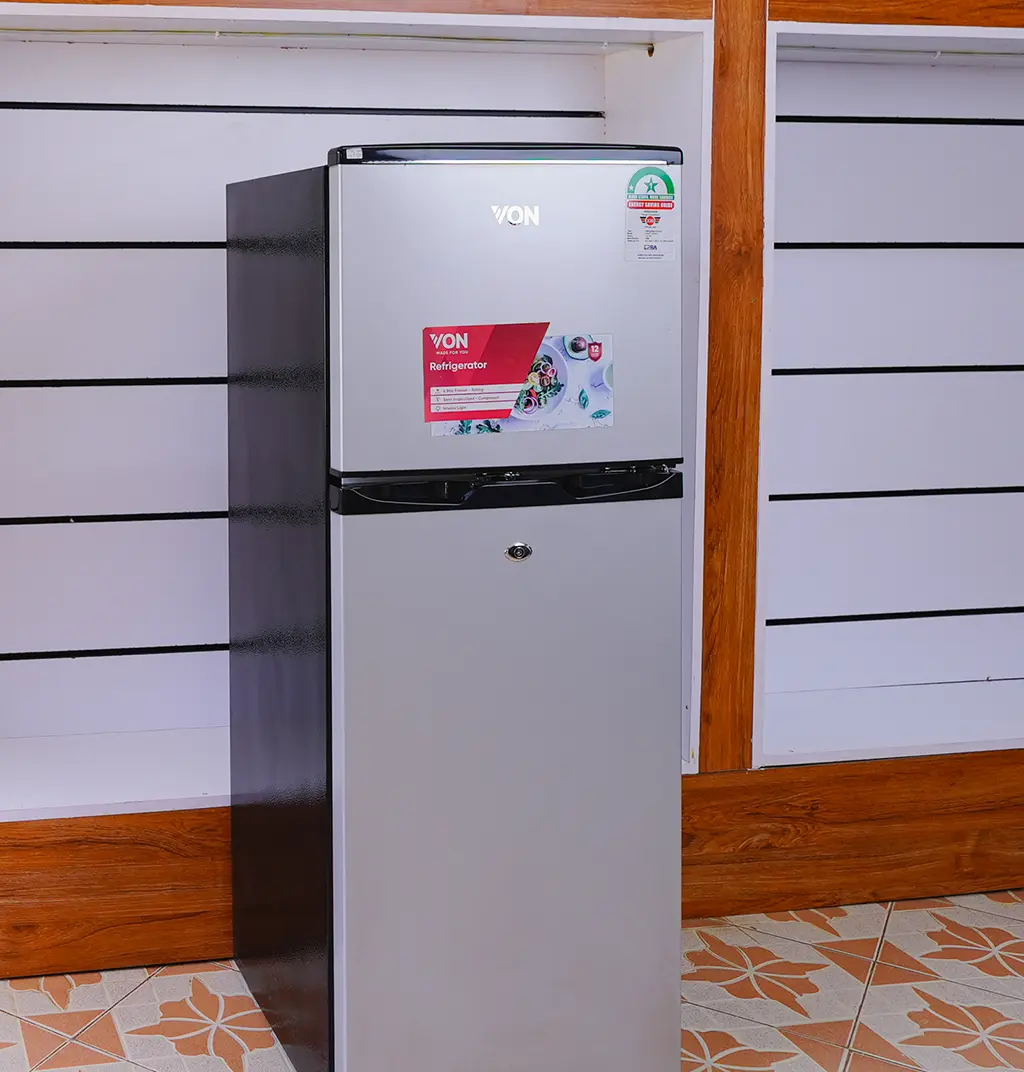 VON Fridge 136Ltrs 3 von refrigerator fridge silver energy saving